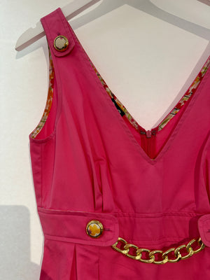 D&G Pink Mini Dress with Chain and Pocket Detail IT 42 (UK 10)