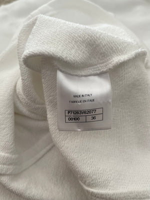Chanel White T-Shirt with Embellished Coco Chanel Logo Size FR 36 (UK 8)