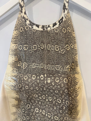 Salvatore Ferragamo Cream Lizard and Snake Lambskin Backless Top Size IT 40 (UK 8)
