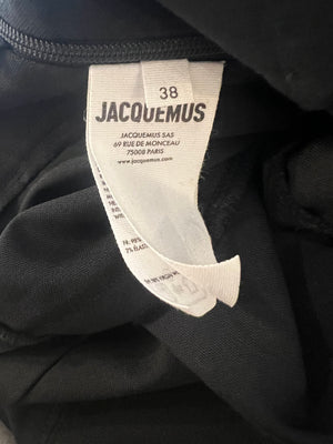 Jacquemus Black Le Caraco Trousers with Button and Buckles Details Size FR 38 (UK 10)