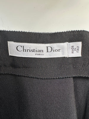 Christian Dior Black Textured Taffeta Asymmetric Skirt Size FR 34 (UK 6)