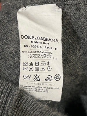 Dolce & Gabbana Grey High-Neck Cashmere Jumper Size IT 38 (UK 6)