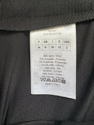 Christian Dior Black Textured Taffeta Asymmetric Skirt Size FR 34 (UK 6)