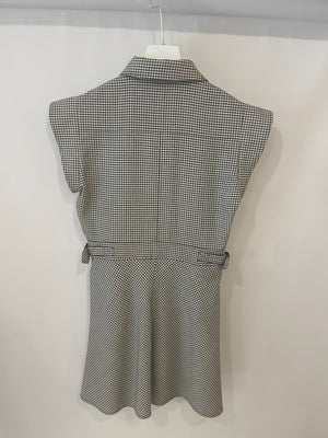 Christian Dior Black and White Checked Sleeveless Mini Dress with Pocket Details Size FR 38 (UK 10)