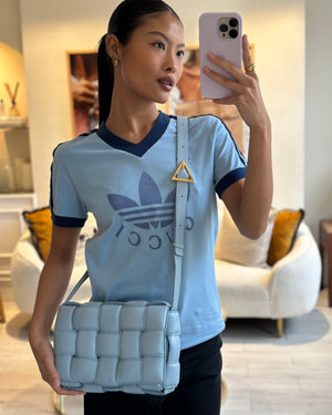 *HOT COLOUR & FIRE PRICE* Bottega Veneta Sky Blue Padded Cassette Bag with Gold Hardware RRP £2,780
