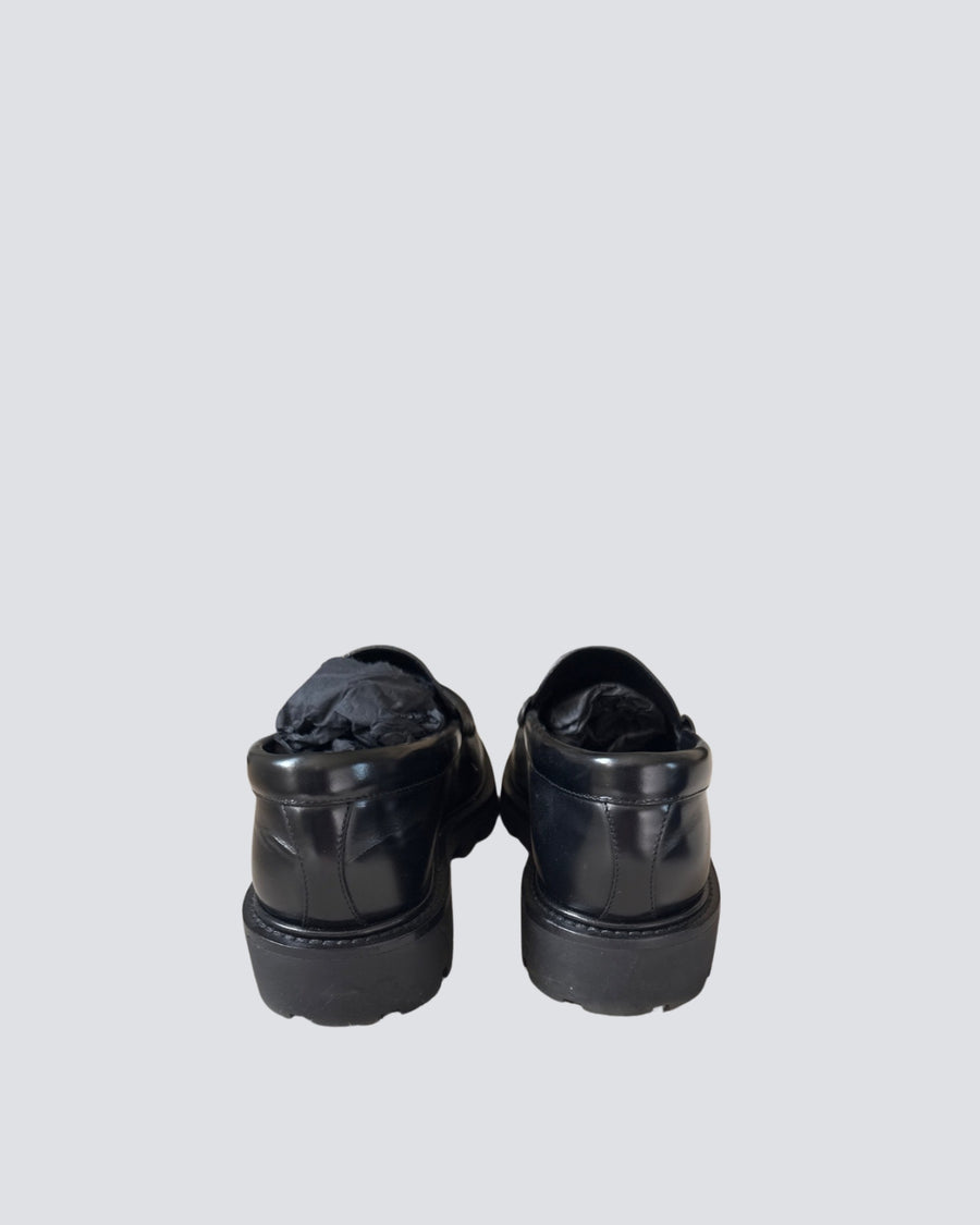 Black Celine Margaret Loafers With Gold Triomphe Chain Hardware Size EU 40