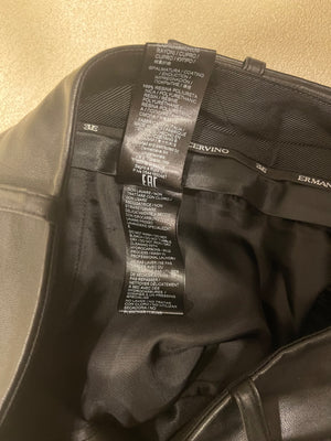 Ermanno Scervino Black Leather-Effect Culotte Pants Size IT 40 (UK 8)