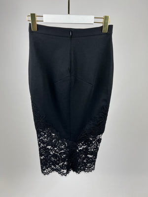 Ermanno Scervino Black Skirt With Lace Hem Detail Size 40 (UK 8)