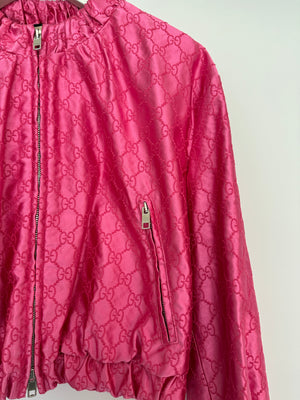 Gucci Pink Silk Monogram Jacket Size IT 38 (UK 6)