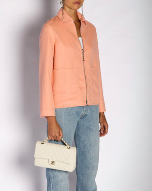 Hermès Peach Cashmere Reversible Coat with Chain d'Ancre Detail Size FR 36 (UK 8)