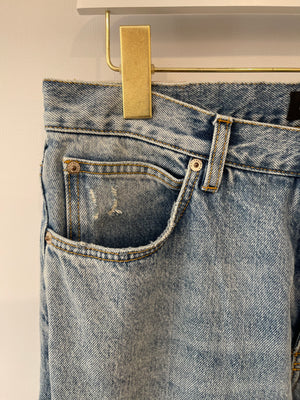 Balenciaga Blue Straight Leg Denim Jeans with Back Logo Detail Size 26 (UK 8)