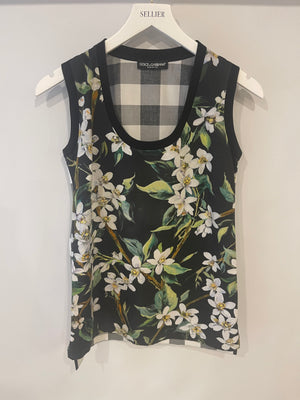 Dolce Gabbana Black and White Print Floral Top Size IT 36 (UK 4)