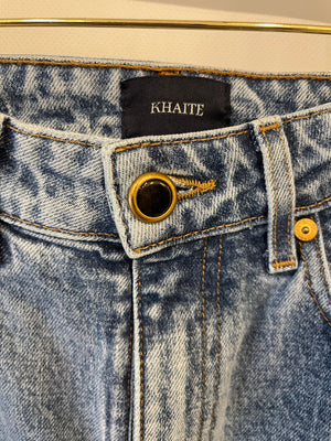 Khaite Blue Denim Straight Leg Jeans with Button Detail Size W 27 (UK 8-10) RRP £450