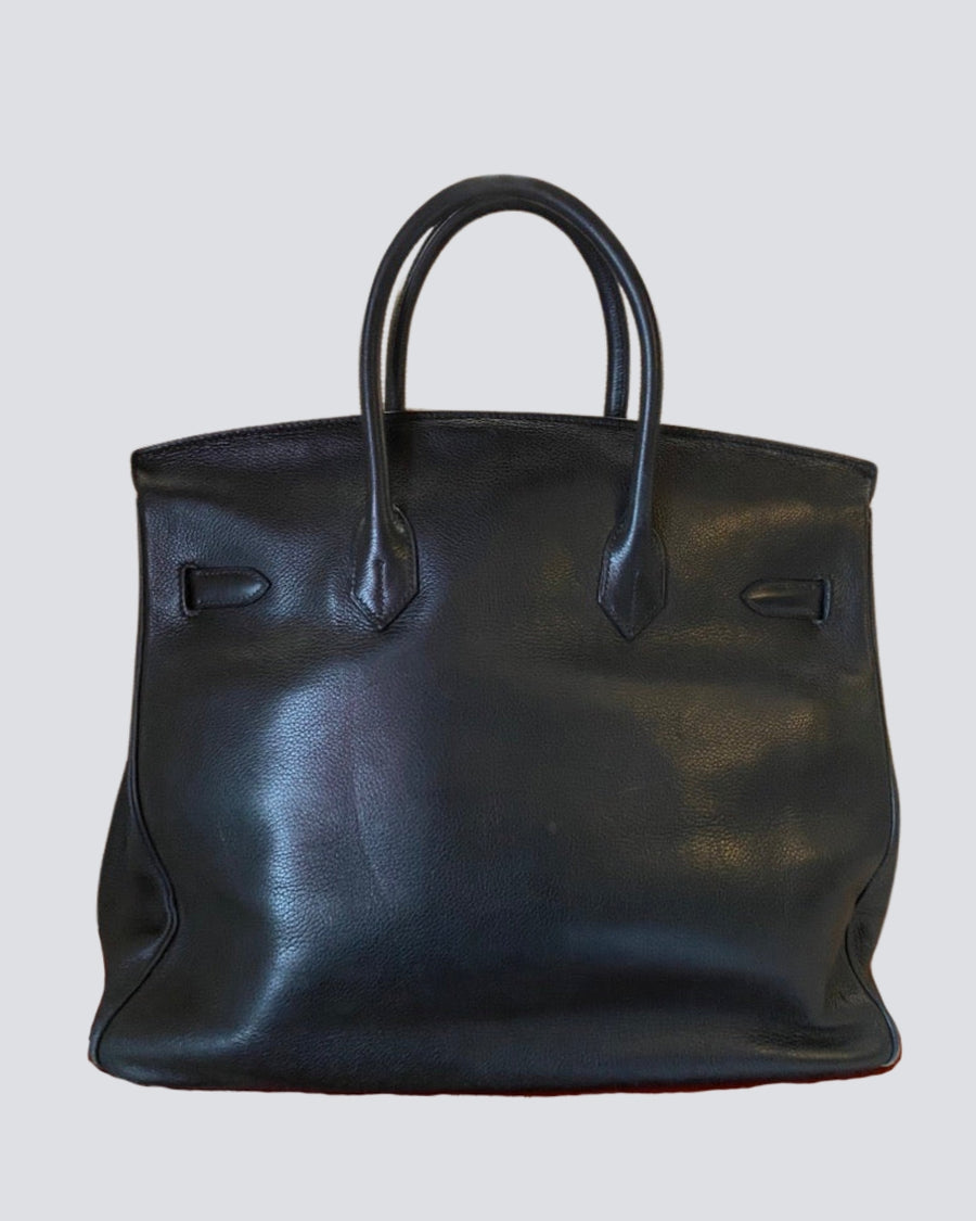 Hermes Black HAC 32 Bag in Togo Leather Palladium Hardware