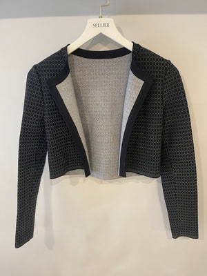Alaia Black and Silver Embellished Cropped Cardigan Size FR 38 (UK 10)