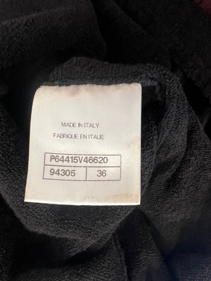 Chanel Black Terry Beach Mini Dress with Pocket Detail and Champagne Gold CC Logo Buttons Size FR 36 (UK 8)