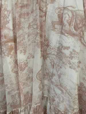 Christian Dior White and Pink Toile de Jouy Midi Skirt Size FR 36 (UK 8) RRP £1,900