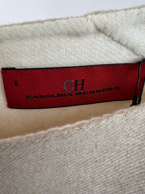 Carolina Herrera Camel Halter Neck Dress with Waist Detail FR 38 (UK 10)