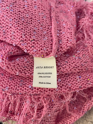 Asta Resort Pink Sequin Embellished Knit Natalia Mini Dress Size XS (UK 6) RRP £242
