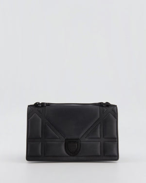Christian Dior Small Diorama Bag in Ultra-Black Matte Leather with Matte Black Hardware