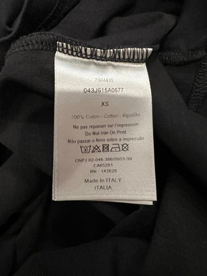 Christian Dior Black Short-Sleeved Oversized T-Shirt with Grey Logo Print Size XS (UK 6)