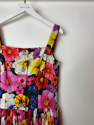 Dolce Gabbana Floral Poplin Midi Dress Size IT 38 (UK 6)