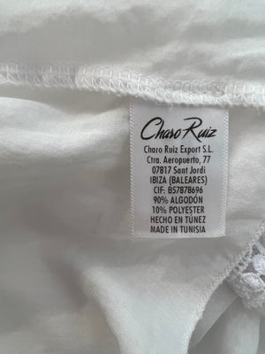 Charo Ruiz White Mini Dress with Lace Details Size M (UK 10)