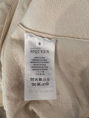 Alexander McQueen Cream Floral Embroidered Sleeveless Mini Dress Size S (UK 8)