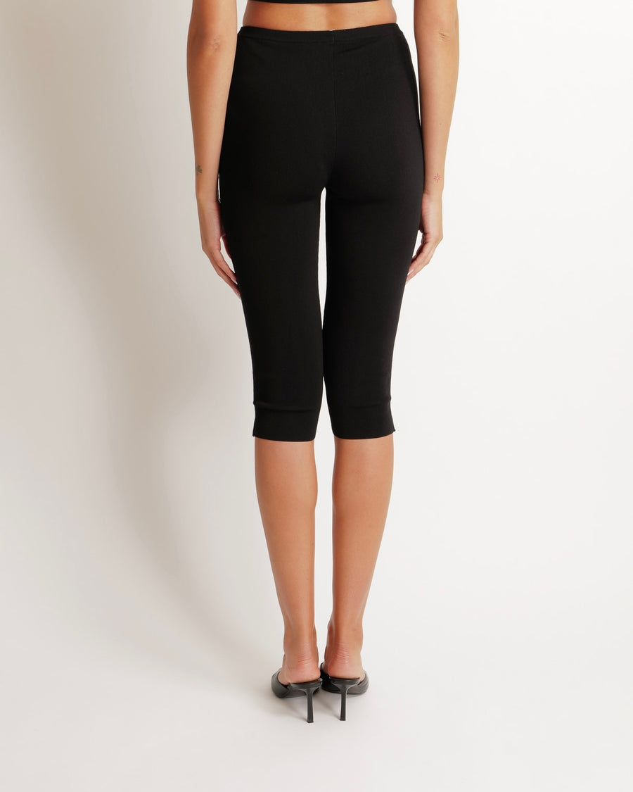 Toteme Black Knit Capri Leggings Size XS (UK 6)