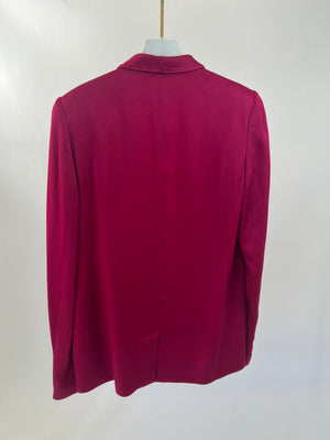 Haider Ackermann Red Silk Long-Sleeve Blazer Size FR 40 (UK 12)
