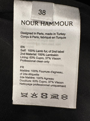 Nour Hammour Brown Shearling Pea Coat Size FR 38 (UK 10)