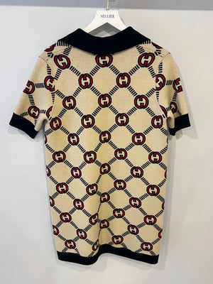 Gucci Beige, Black and Red Reversible GG Monogram Reversible Mini Dress Size S (UK 8)