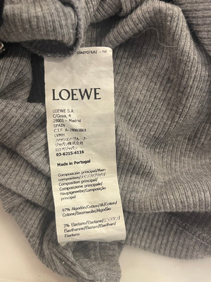 Loewe Grey Ribbed Tank Top with Embroidered Logo Detail Size XS (UK 6) RRP £495