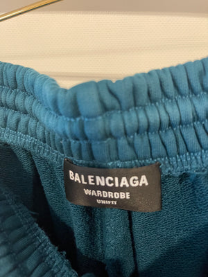 Balenciaga Unisex Petrol Blue Tracksuit Set with White Embroidered Logo Detail Size XS/S (UK6/8) RRP £1,250