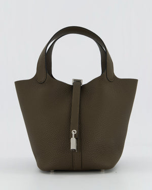 Hermès Picotin Lock 18 Bag in Vert Loden Taurillon Clemence with Palladium Hardware