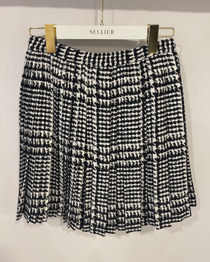 Ermanno Scervino Black and White Pleated Mini Skirt Size IT 40 (UK 8)