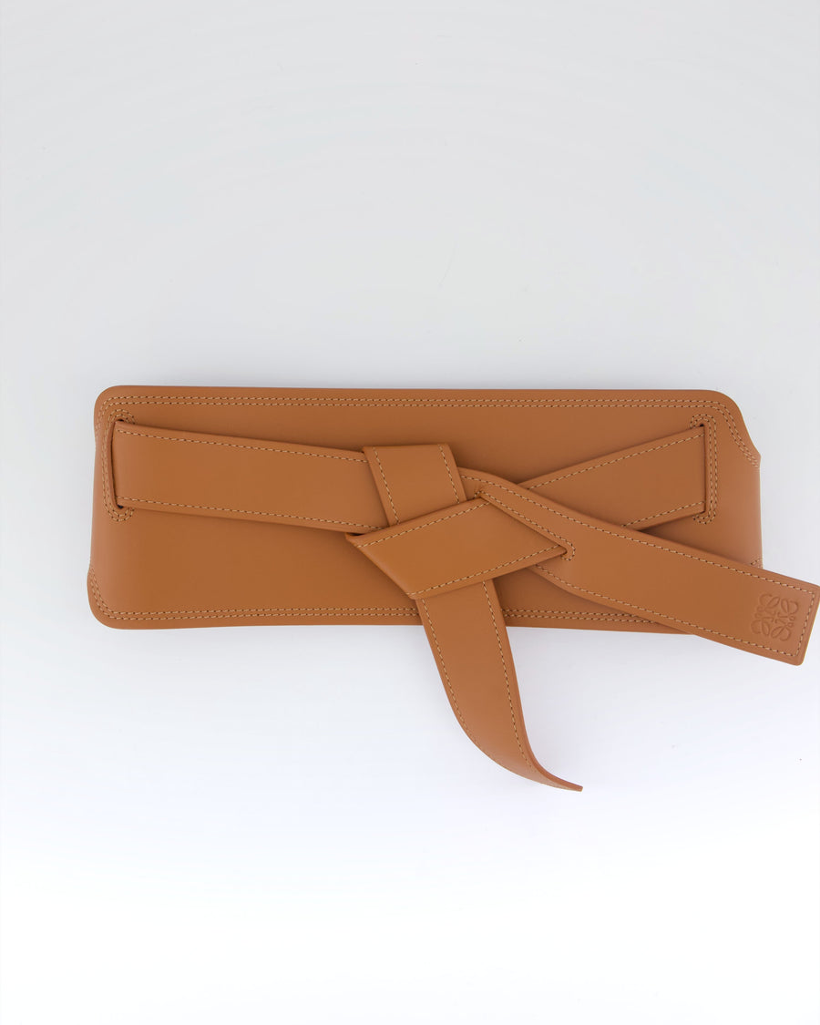 Loewe Brown Leather Gate Belt with Anagram Detail Size S