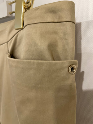 Loro Piana Beige Straight Leg Trousers with Zip Details Size IT 46 (UK 14) RRP £1,250