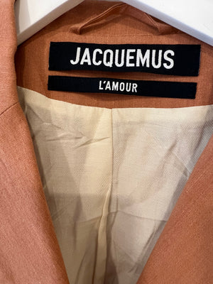 Jacquemus "L'amour" Brique Cropped Jacket and Trouser Set Size FR 34 (UK 6)
