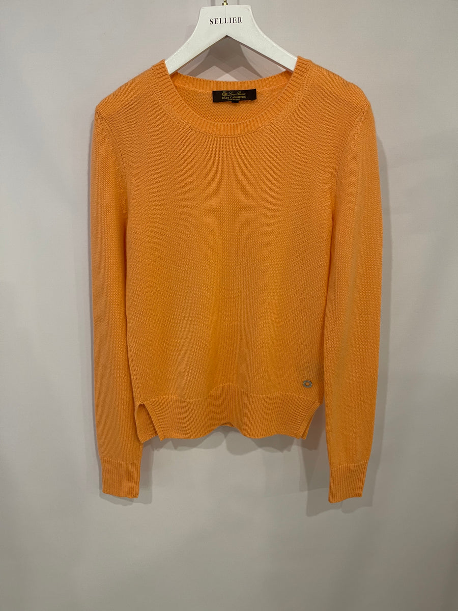 Loro Piana Orange Baby Cashmere Round Neck Jumper Size IT 38 (UK 6) RRP £1,450