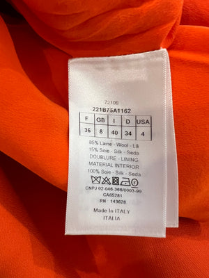 Christian Dior Orange Wool Mini Skirt and Cropped Jacket Set with Pocket Details Size FR 36/38 (UK 8/10)
