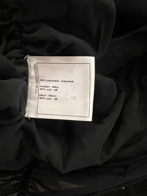 Chanel La Pausa Cruise 2019 Black Tulle Polka Dot Top and Trousers Set with Crystals and Satin Details Size FR 34 (UK 6)