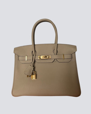 Hermes Beige Trench Birkin With Gold Hardware
