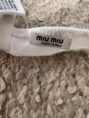 Miu Miu White Knit Bra with Logo Detail Size M (UK 10) RRP £615