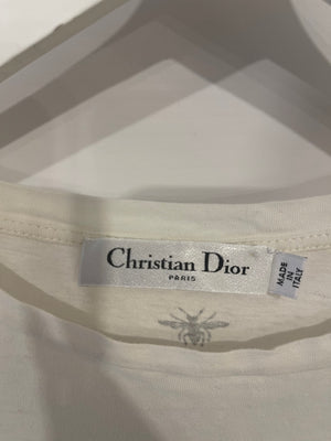 Christian Dior White Diorspatial Printed T-Shirt Size M (UK 10)