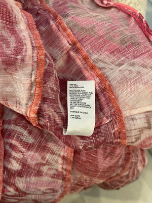 Zimmermann Pink Silk Abstract Printed Long-Sleeve Mini Dress Size 0 (UK 8)
