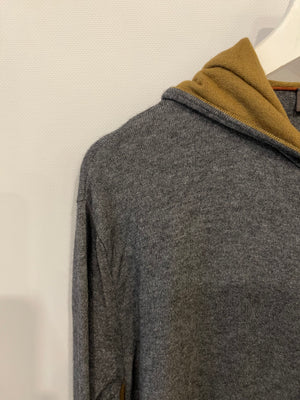 Loro Piana Dark Grey Cashmere Gilet and Jogger Set with Khaki Detail Size S (UK 8)