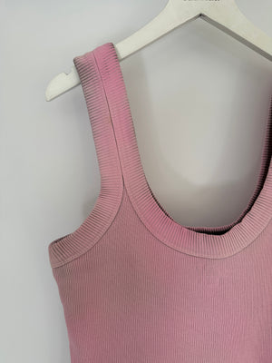 Alexander Wang Washed Pink Tank Dress with Logo Detail Size M (UK 10)