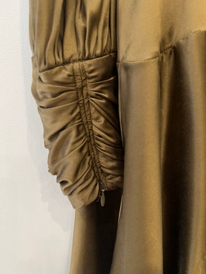 Zimmermann Olive Green Silk Wrap Mini Dress Size 3 (UK 14)