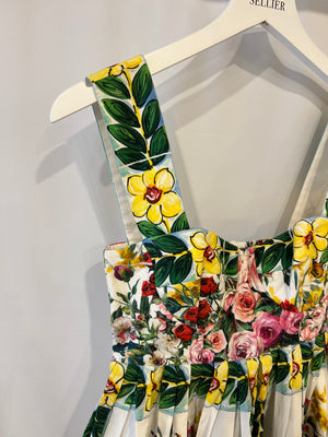 Dolce & Gabbana Multicolour Floral Pleated Dress Size IT 38 (UK 6)